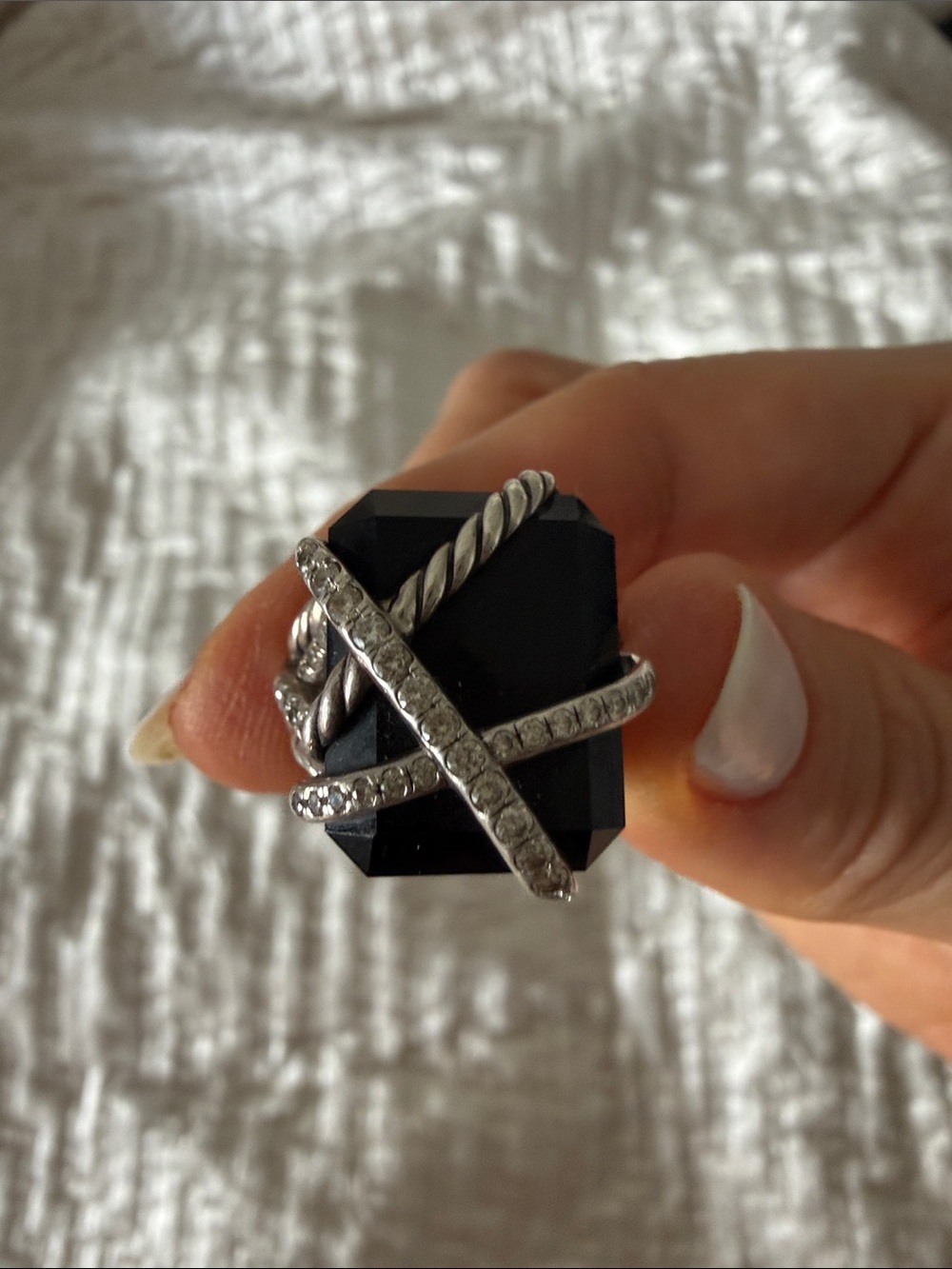 Authentic David Yurman ring with diamonds
